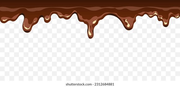 Chocolate melt flow border liquid banner concept. Vector design graphic illustration