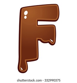 Chocolate melt font type letter F