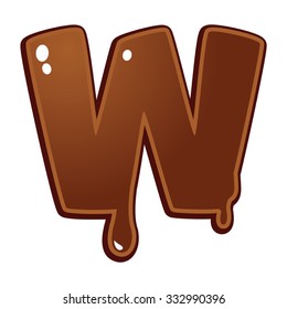 Chocolate melt font type letter W