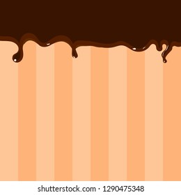 chocolate melted on striped background