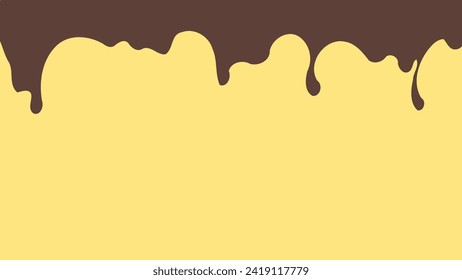 chocolate melting on yellow background vector