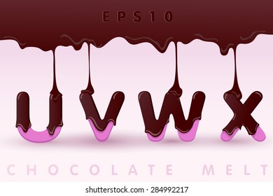 Chocolate Melting Typeset : vector Illustration
