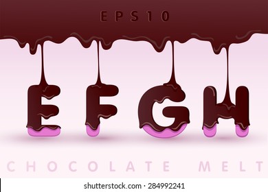 Chocolate Melting Typeset : vector Illustration