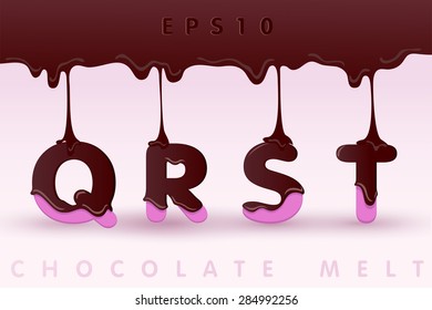 Chocolate Melting Typeset : vector Illustration