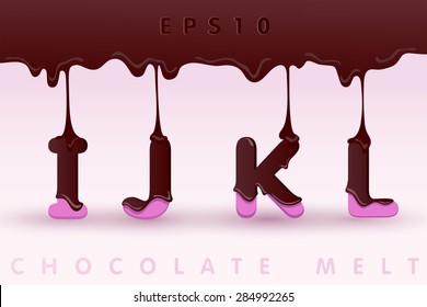 Chocolate Melting Typeset : vector Illustration