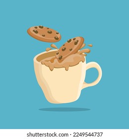 Schokoladenmilch mit Biscuit-Vektorgrafik