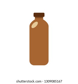 Chocolate milk bottle vector icon