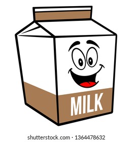 Chocolate Milk Carton Mascot Cartoon Illustration Stock Vector (Royalty ...