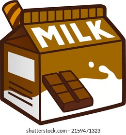 Chocolate Milk Cartoon Emote Illustration