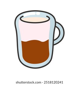 Chocolate milk drink with outline style