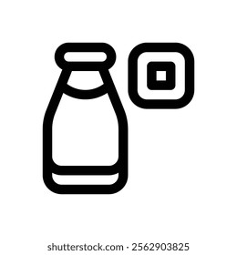 Chocolate milk. Editable stroke vector icon.