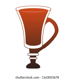 Chocolate milk glass cup red lines