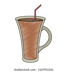 Chocolate milk glass cup scribble