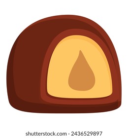 Chocolate with milk icon cartoon vector. Shape love candy. Party love day