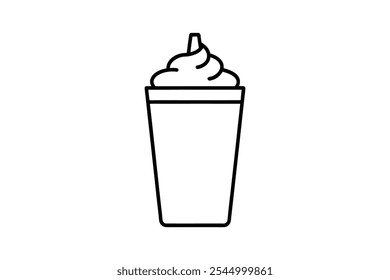Chocolate milk icon line art vector illustration design