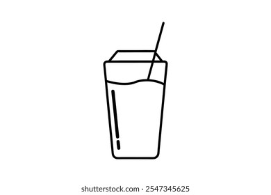 Chocolate milk icon line art vector illustration design
