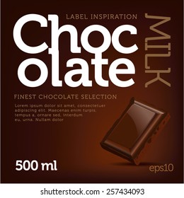 Chocolate milk package design with chocolate bar