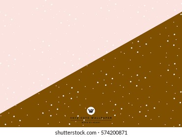 chocolate milk  pink and brown cute two tone wallpaper with white polka dots