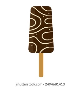 chocolate milk popsicle flat vector illustration clipart