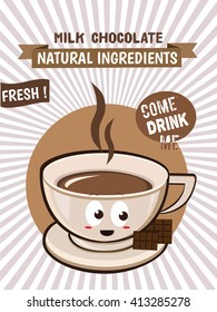 Chocolate Milk  Poster. Isolated Vector