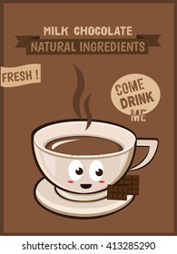 Chocolate Milk  Poster. Isolated Vector