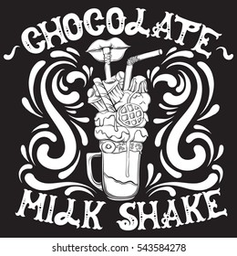 Chocolate Milk Shake Quote Typographical Background Stock Vector Royalty Free 543584278