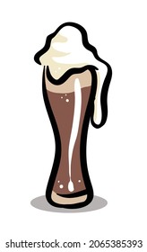 Leche de chocolate sacudida ilustración vectorial aislada.