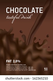 Chocolate Milk Wave With Splash, Tasteful, Vector, Background 