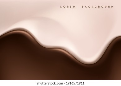 Chocolate and milk wavy background