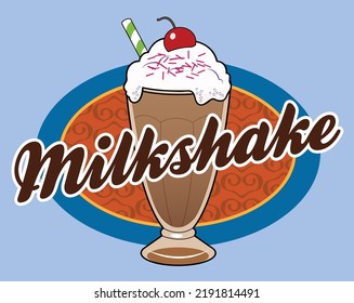 A chocolate milkshake with a cherry.