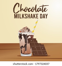 Chocolate Milkshake Day Vector Illustration