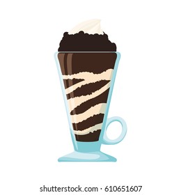 Chocolate milkshake dessert icon vector illustration graphic design