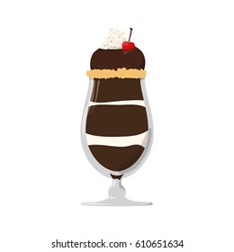 Chocolate milkshake dessert icon vector illustration graphic design