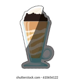 Chocolate milkshake dessert icon vector illustration graphic design