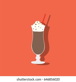 Chocolate milkshake icon, vector illustration design. Fast food collection.