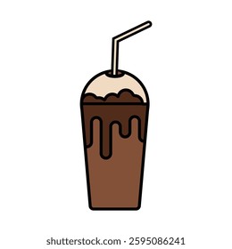 Chocolate Milkshake Illustration Icon Vector