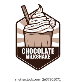 Chocolate Milkshake Logo Badge Design