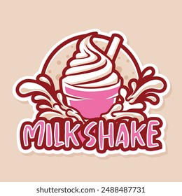 Chocolate Milkshake Logo Design for Restaurant, Street Food, Cafe and Franchise