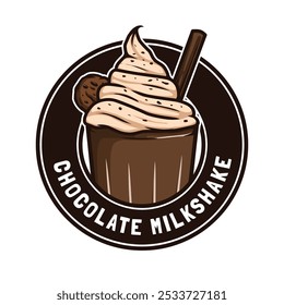 Schokolade Milchshake Logo Zeichnung Design