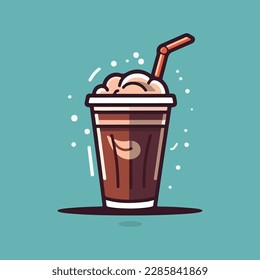 Chocolate Milkshake simple modern logo