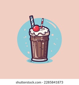 Chocolate Milkshake simple modern logo