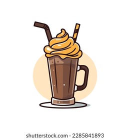 Chocolate Milkshake simple modern logo