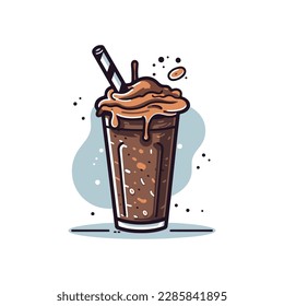 Chocolate Milkshake simple modern logo