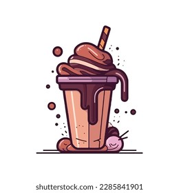 Chocolate Milkshake simple modern logo