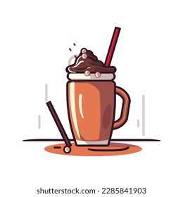 Chocolate Milkshake simple modern logo