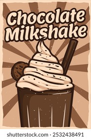 Schokolade Milchshake Vintage Poster Design