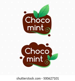 Chocolate and mint icon design - sticker.