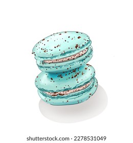 Mata de chocolate Macaron vector aislado. 