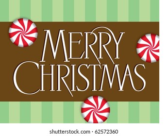 Chocolate Mint Merry Christmas Vector Lettering