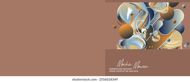 Chocolate Mocha delicious Mousse background textured design background template with geometric